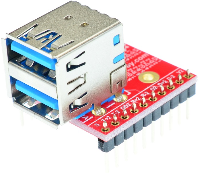 USB 3.0 Type A Dual Female connector Breakout Board